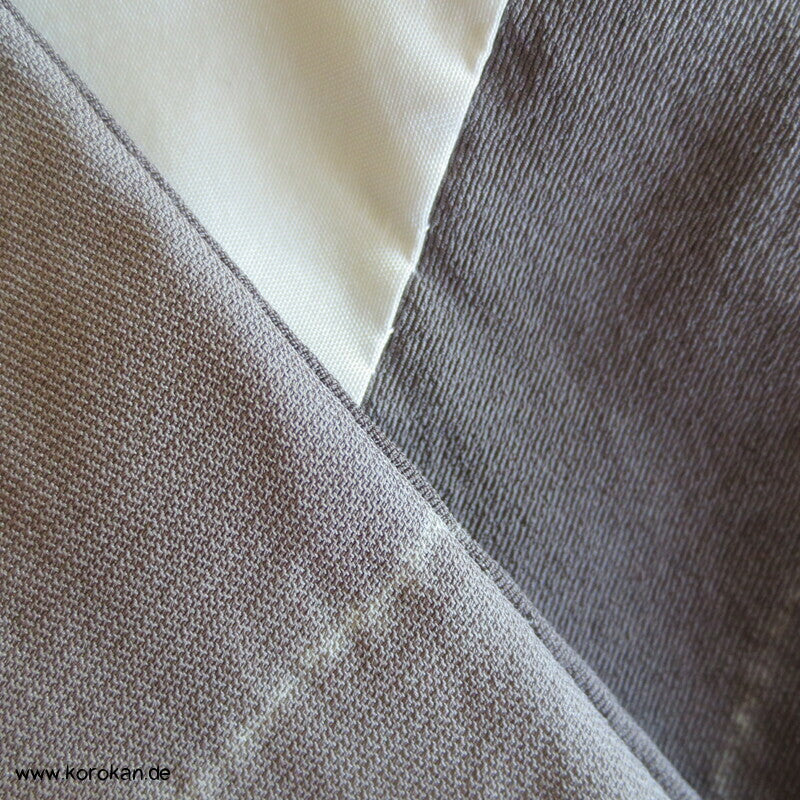 brutalisierter gekürzter Komon Kimono / Mantel / Jacke Streifen Shibori