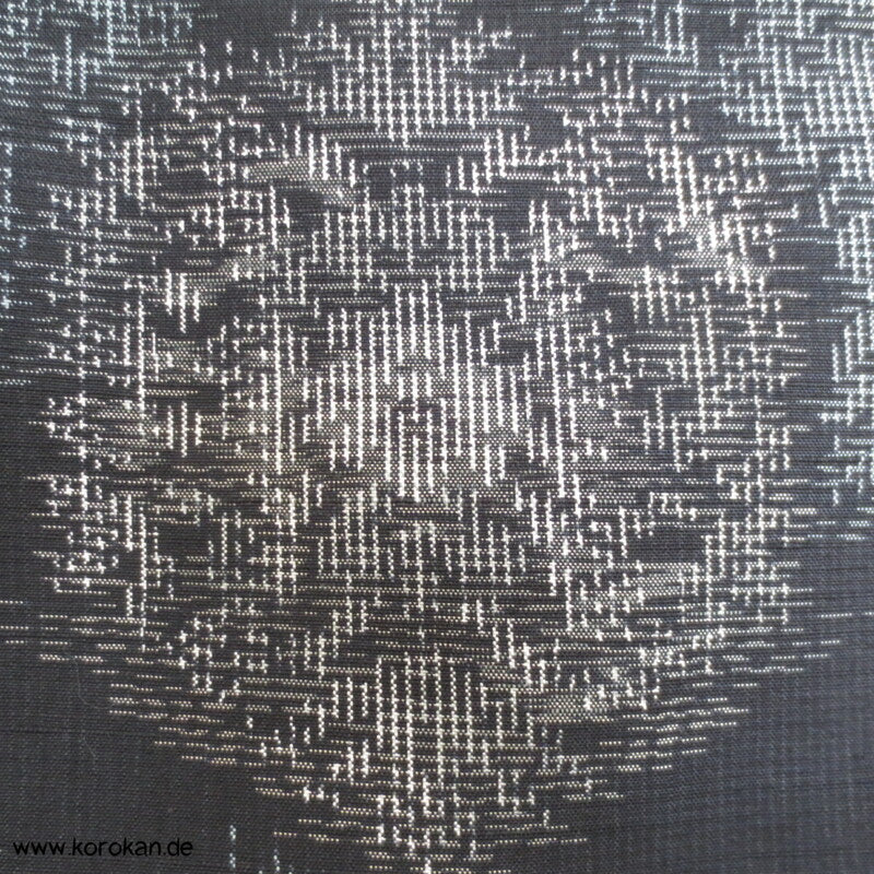 blaugrau - schwarz, Kikko Kasuri Tsumugi Seiden Kimono, Japan