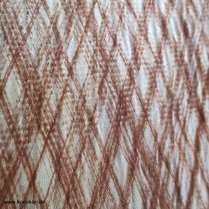 Rautennetz antiker Hitoe Komon Kimono, stark gekreppte Seide