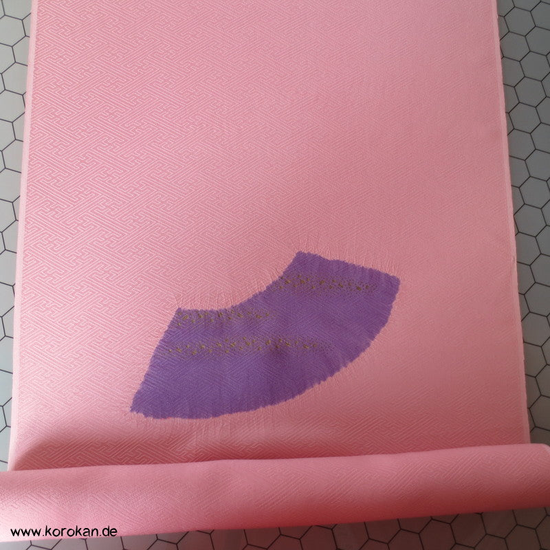 Shibori Fächer Tanmono auf Sayagata Rinzu Seidendamast