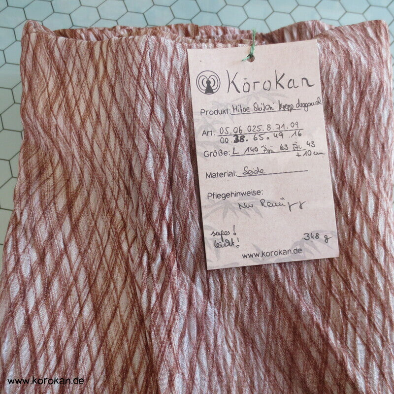 Rautennetz antiker Hitoe Komon Kimono, stark gekreppte Seide