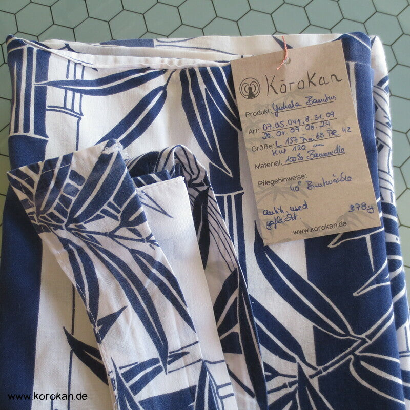 Bambusmuster gekürzter Yukata mit Bindeband