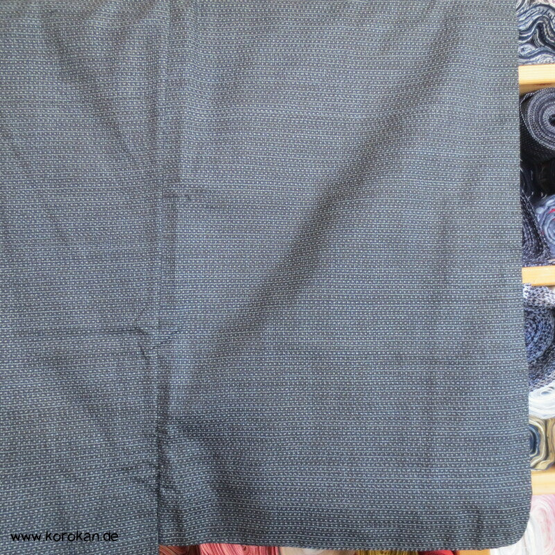 blauer Seiden Tsumugi Ensemble, Kimono + Haori