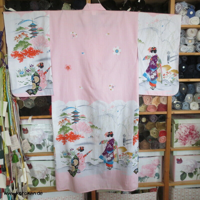 Touristen Yukata / Morgenmantel, Geisha Motiv