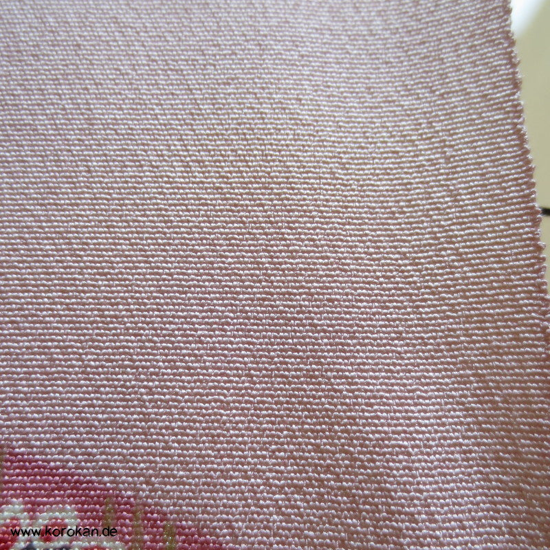 gold und silberne Überfangdruck Blumen und Fächer Kimono Seidencrepe