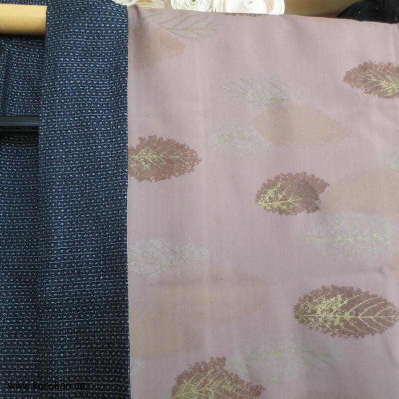 blauer Seiden Tsumugi Ensemble, Kimono + Haori
