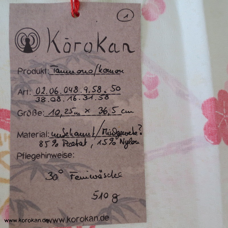 Japan Schmetterlinge, Blüten auf hellblau Kimono Stoff, Acetat