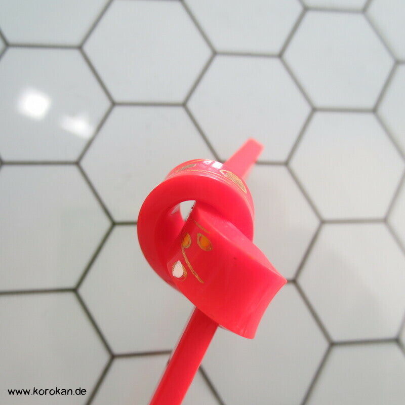 Haarstab roter Knoten, Sakura goldbemalt