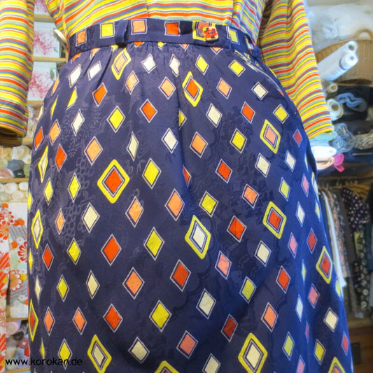 bunte Kimono Seide Bias Cut Rock