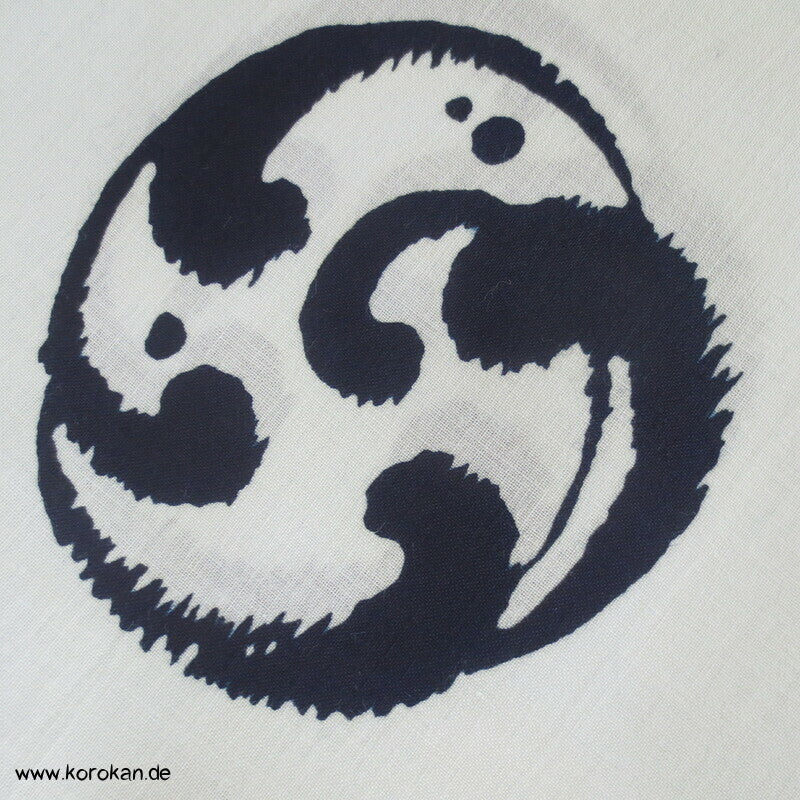 Wellenkreise Yukata japanischer Kimono Baumwoll Stoff