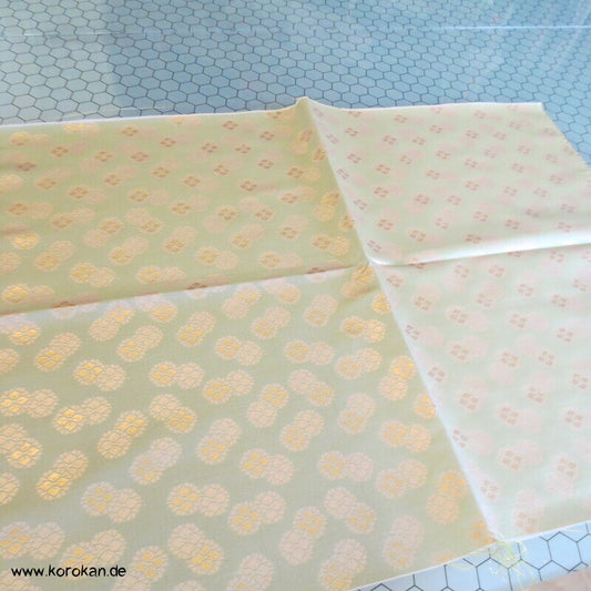 jade gold Kiku Diamant Seidenbrokat