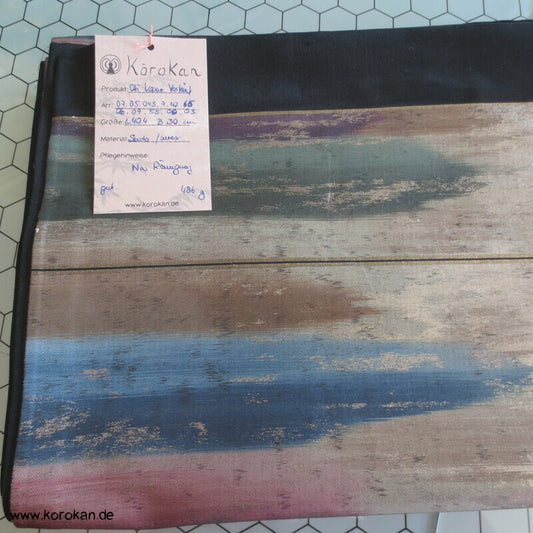 glänzende Schuß Kasuri Streifen Fukuro Obi