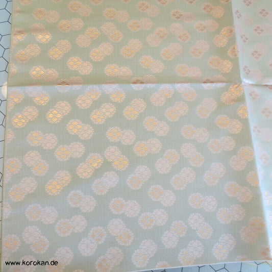 jade gold Kiku Diamant Seidenbrokat
