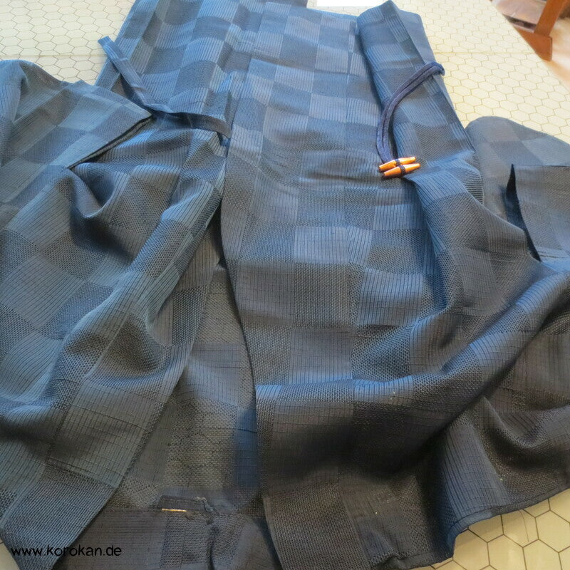 Dochugi Kimono Jacke petrol Ichimatsu Sha halbtransparent