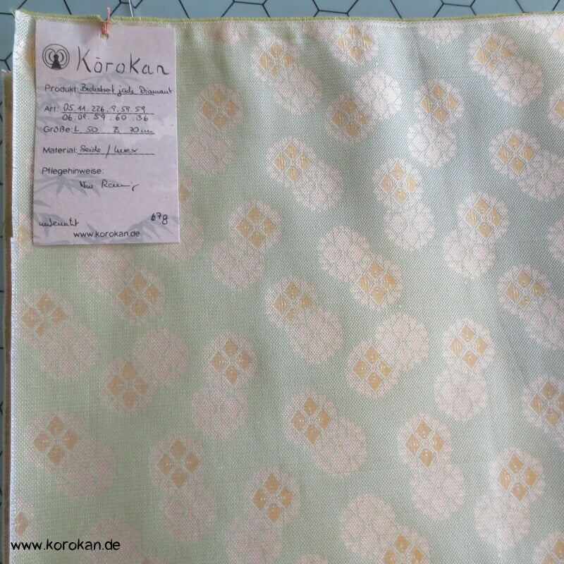 jade gold Kiku Diamant Seidenbrokat