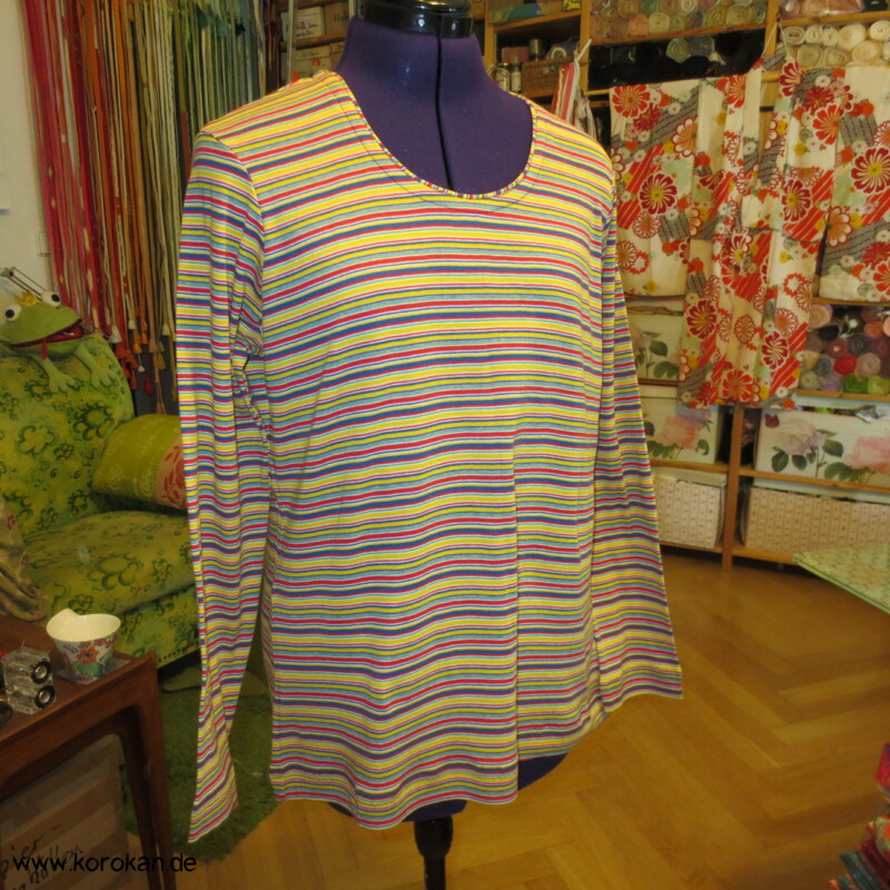 Öko Baumwoll Ringelshirt bunt 3/4 oder langer Arm