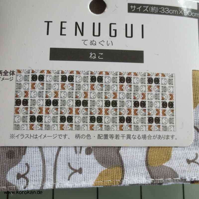 Tenugui Baumwollhandtuch Neko Katze