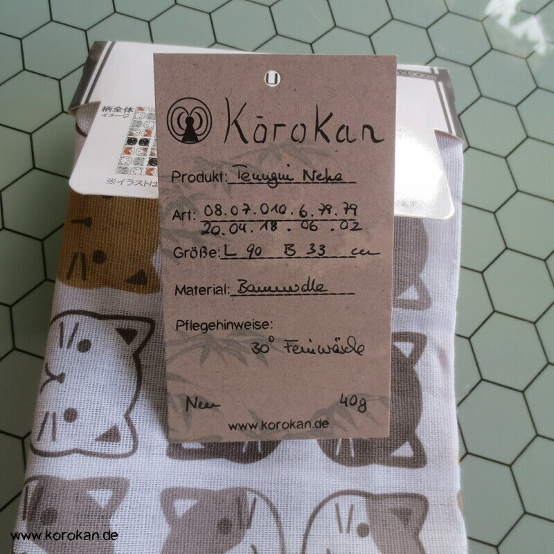 Tenugui Baumwollhandtuch Neko Katze