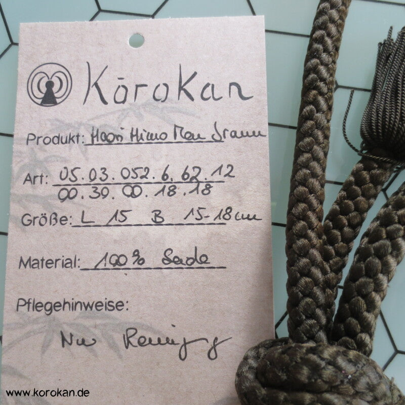 dunkelbraune Seide Haori Himo für Männer