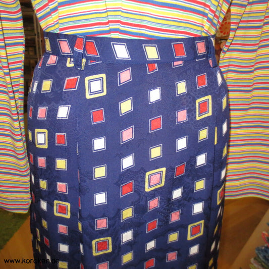 bunter Kimono Seide Rock mit tiefen Falten