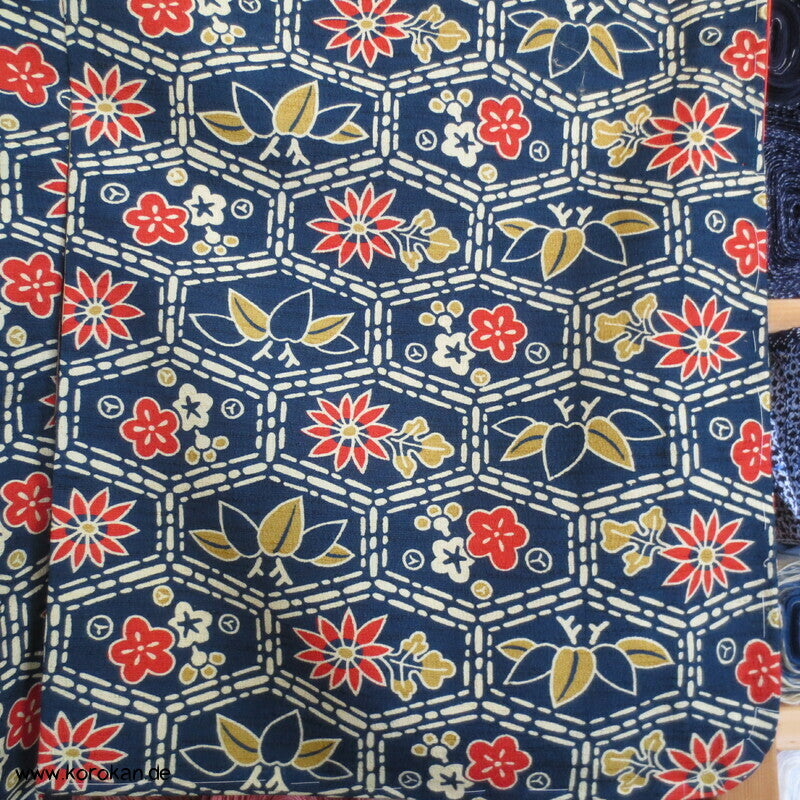 gedruckte japanische Muster Tsumugi Seide / Wolle Kimono