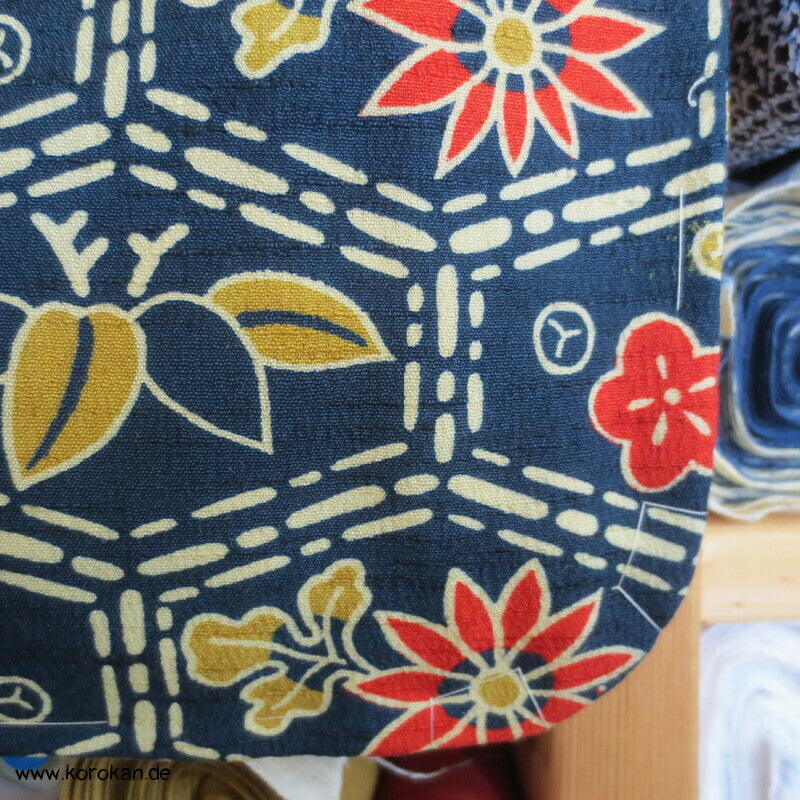 gedruckte japanische Muster Tsumugi Seide / Wolle Kimono