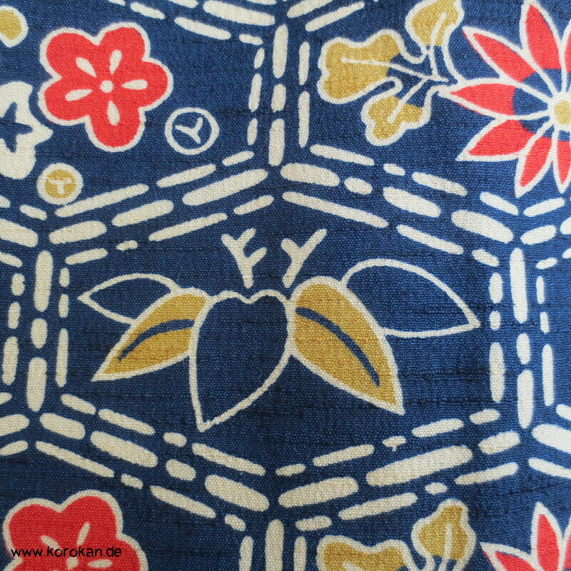 gedruckte japanische Muster Tsumugi Seide / Wolle Kimono
