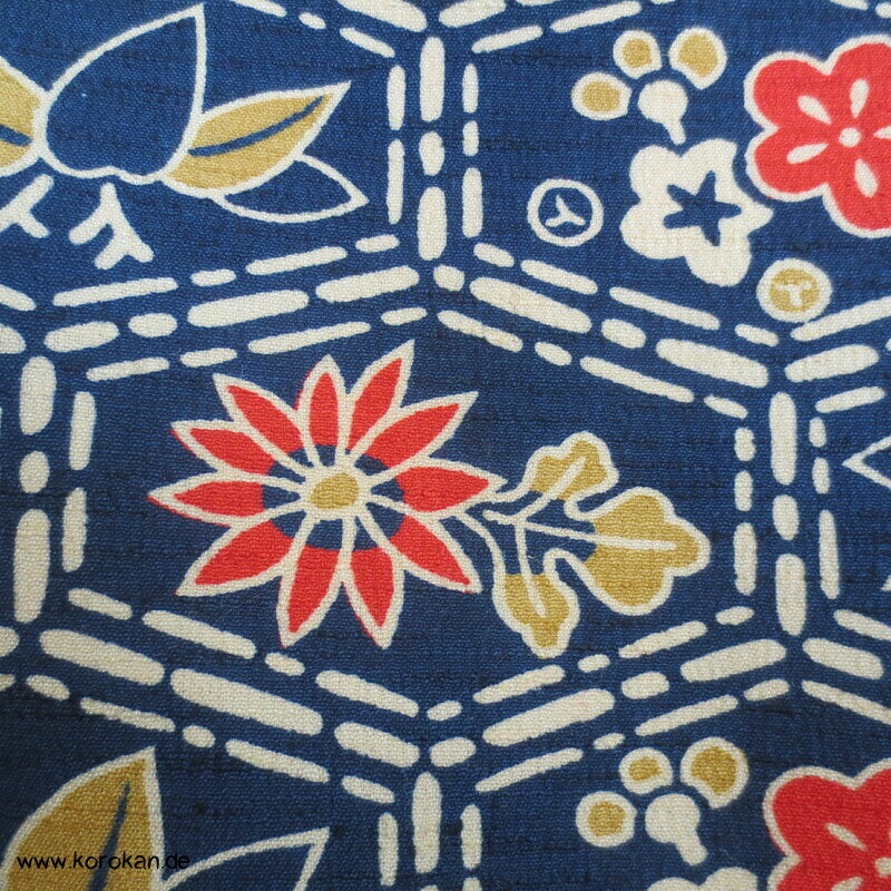 gedruckte japanische Muster Tsumugi Seide / Wolle Kimono