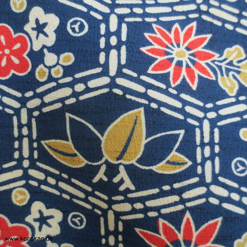 gedruckte japanische Muster Tsumugi Seide / Wolle Kimono