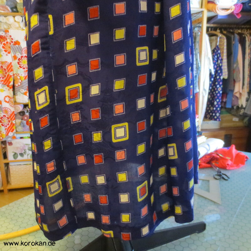 bunter Kimono Seide Rock mit tiefen Falten
