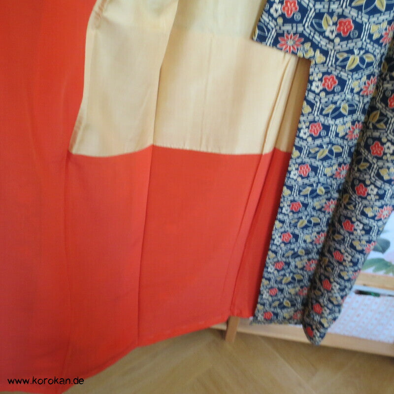 gedruckte japanische Muster Tsumugi Seide / Wolle Kimono