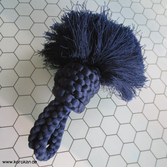 dunkelblaue Seide superdicker Haori Himo für Männer