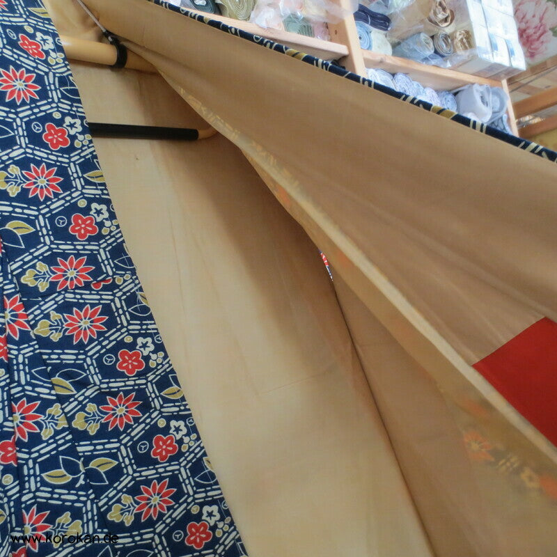 gedruckte japanische Muster Tsumugi Seide / Wolle Kimono