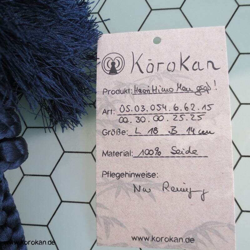 dunkelblaue Seide superdicker Haori Himo für Männer