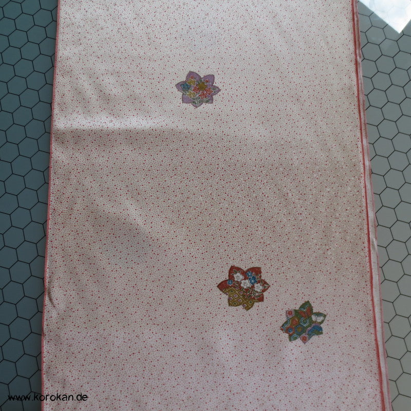 kleine Punkte, Ahornblätter Kimono Seidendamast