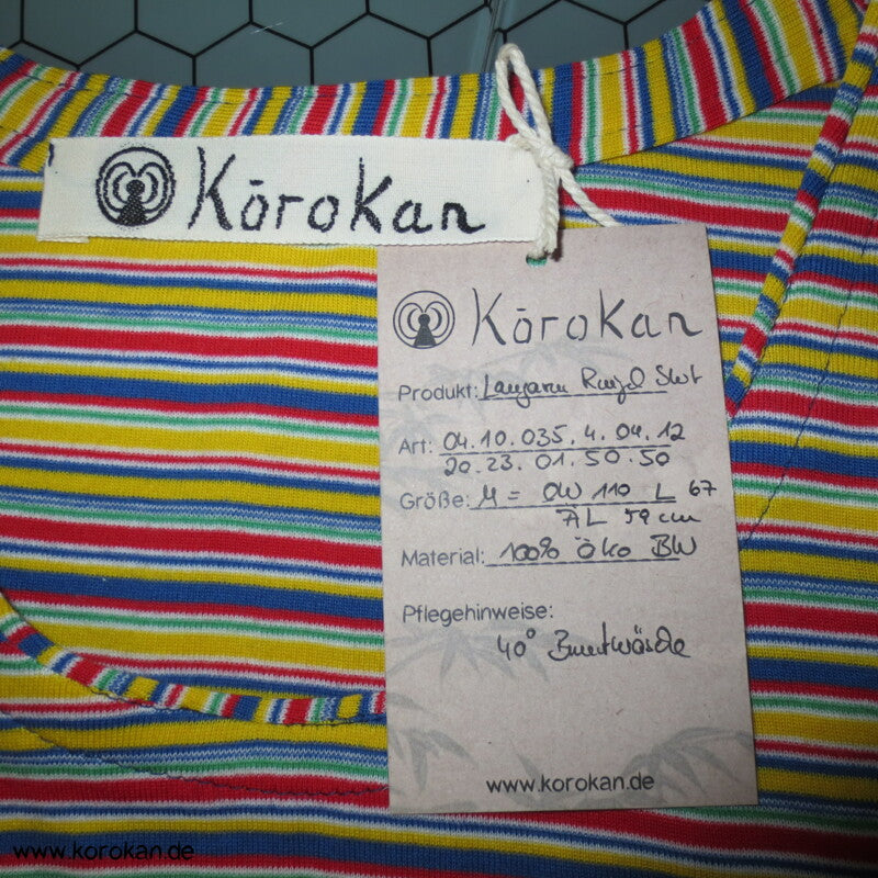 Öko Baumwoll Ringelshirt bunt 3/4 oder langer Arm