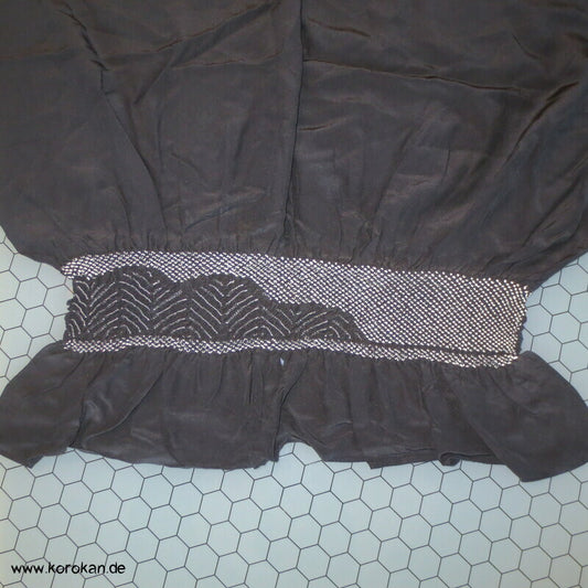 Wald Shibori Heko Obi - Chirimen Seiden Crepe