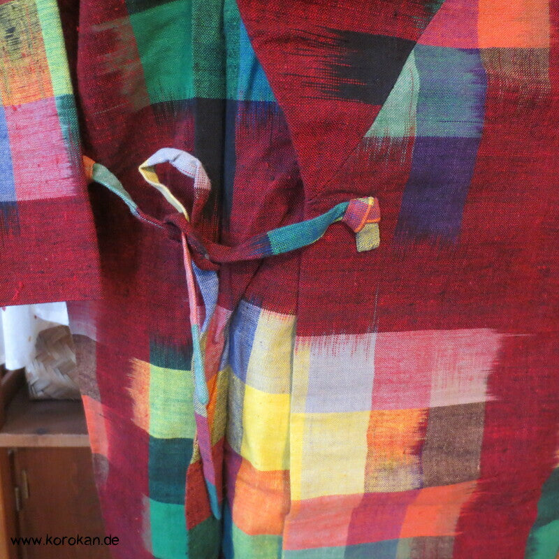 Dochugi Kimono Raglan Jacke, Kasuri Karo regenbogenbunt