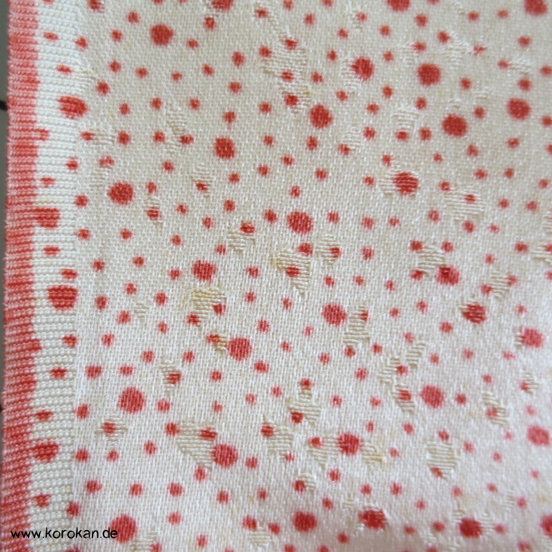 kleine Punkte, Ahornblätter Kimono Seidendamast