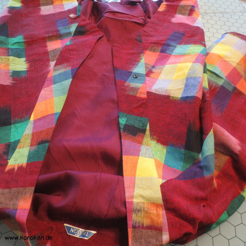 Dochugi Kimono Raglan Jacke, Kasuri Karo regenbogenbunt
