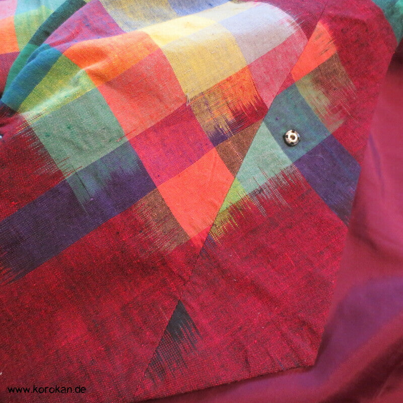 Dochugi Kimono Raglan Jacke, Kasuri Karo regenbogenbunt