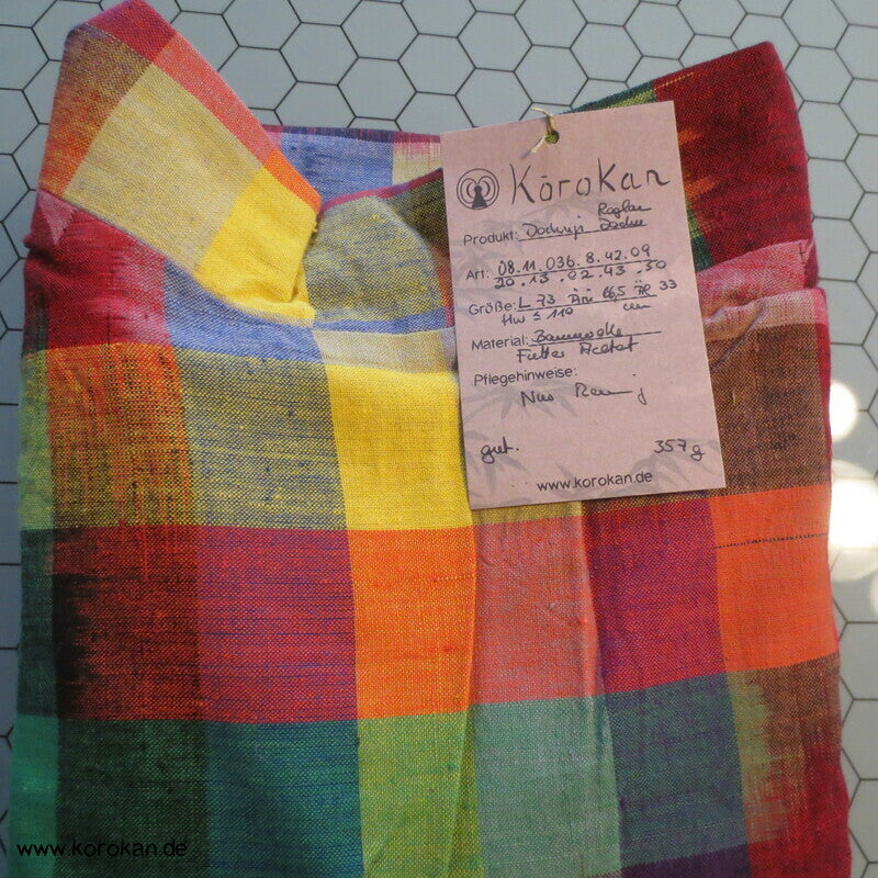 Dochugi Kimono Raglan Jacke, Kasuri Karo regenbogenbunt