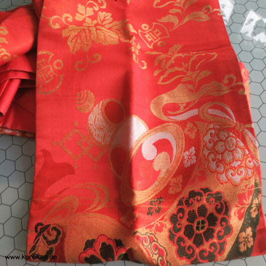 Nagoya Obi Kimonogürtel Kringel und Tomoe Seiden Jacquard mit viel Gold