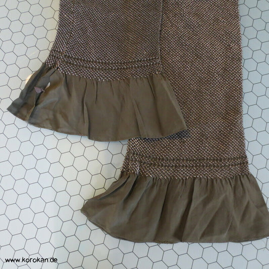 Full Shibori Heko Obi - Chirimen Seiden Crepe genäht, gefüttert