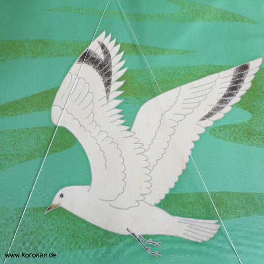 handgemalte Möve originalgehefteter Nagoya Obi Kimonogürtel