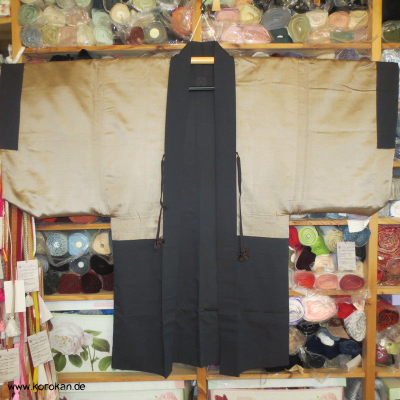 gewebter Tiger Futter / Tsumugi Haori Männer Kimono Jacke, mit Himo