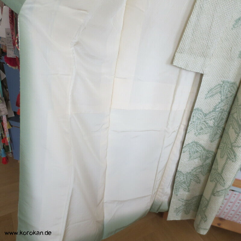 Full Shibori jade Bambus Homongi Seiden Kimono