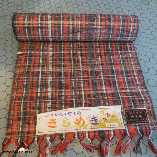 Kimono Stoff Rolle wirr kariertes Wellenkaro