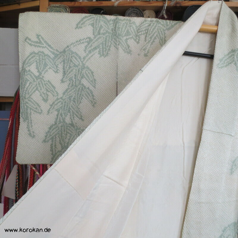 Full Shibori jade Bambus Homongi Seiden Kimono