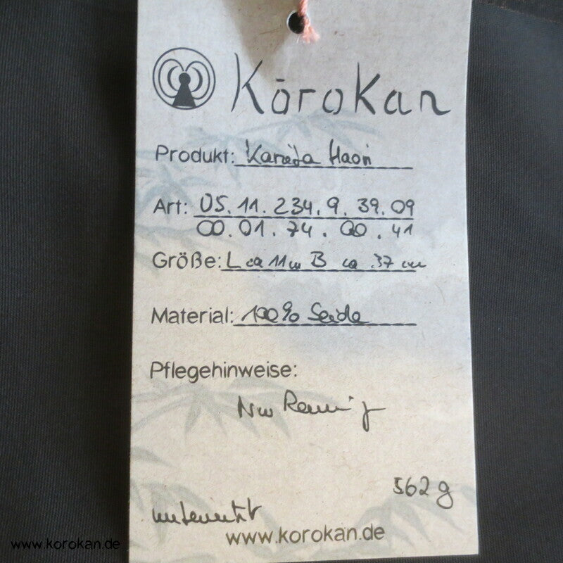 Herbstlaub auf schwarz, bestickt Haori Seiden Karieba